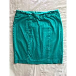 Valerie Bertinelli Business Casual Turquoise Stretch Pencil Skirt Size 6/28